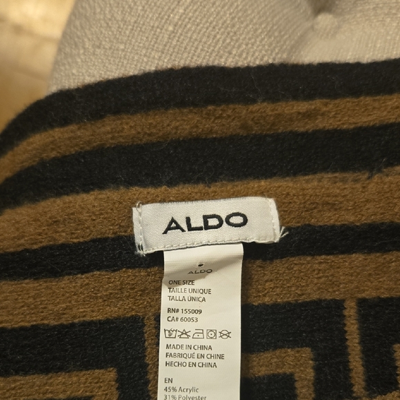 Aldo Black and Brown Geometric Scarf - Picture 5 of 6